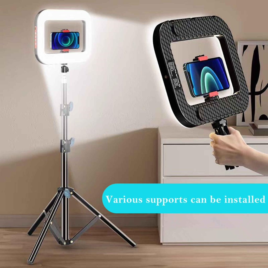 ARO DE LUZ CUADRADA E30 RGB SOPORTE PARA CELULAR RGB