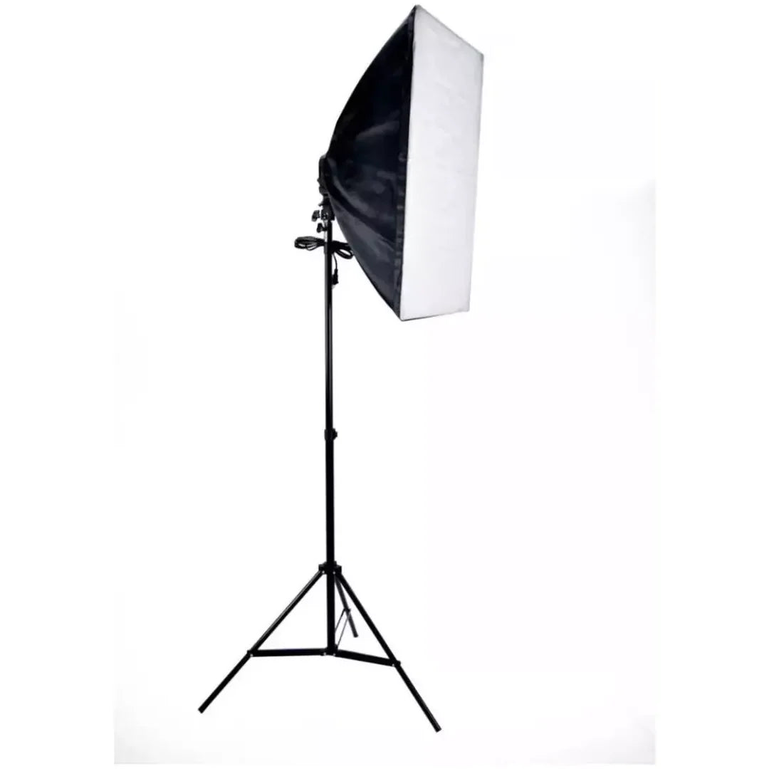 KIT DE ILUMINACIÓN de SOFTBOX+ SOCKET + BOMBILLO LUZ FRIA+TRIPODE 2M
