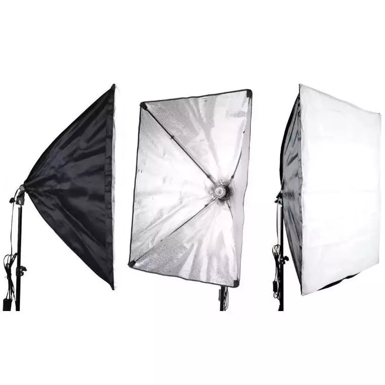 KIT DE ILUMINACIÓN de SOFTBOX+ SOCKET + BOMBILLO LUZ FRIA+TRIPODE 2M