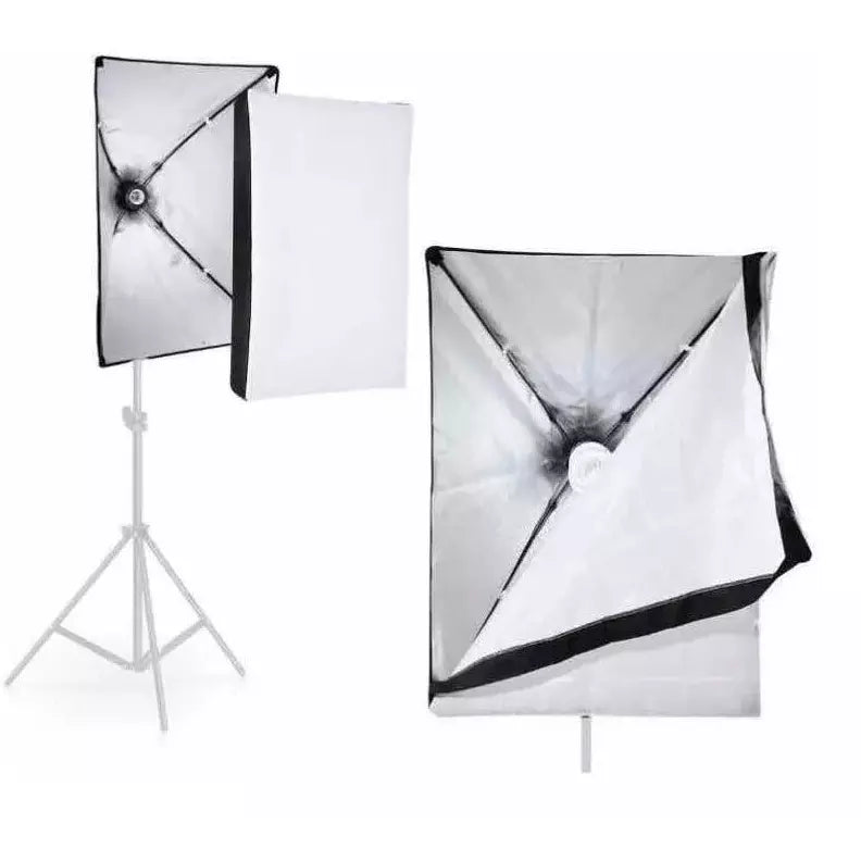 KIT DE ILUMINACIÓN de SOFTBOX+ SOCKET + BOMBILLO LUZ FRIA+TRIPODE 2M