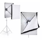 KIT DE ILUMINACIÓN de SOFTBOX+ SOCKET + BOMBILLO LUZ FRIA+TRIPODE 2M